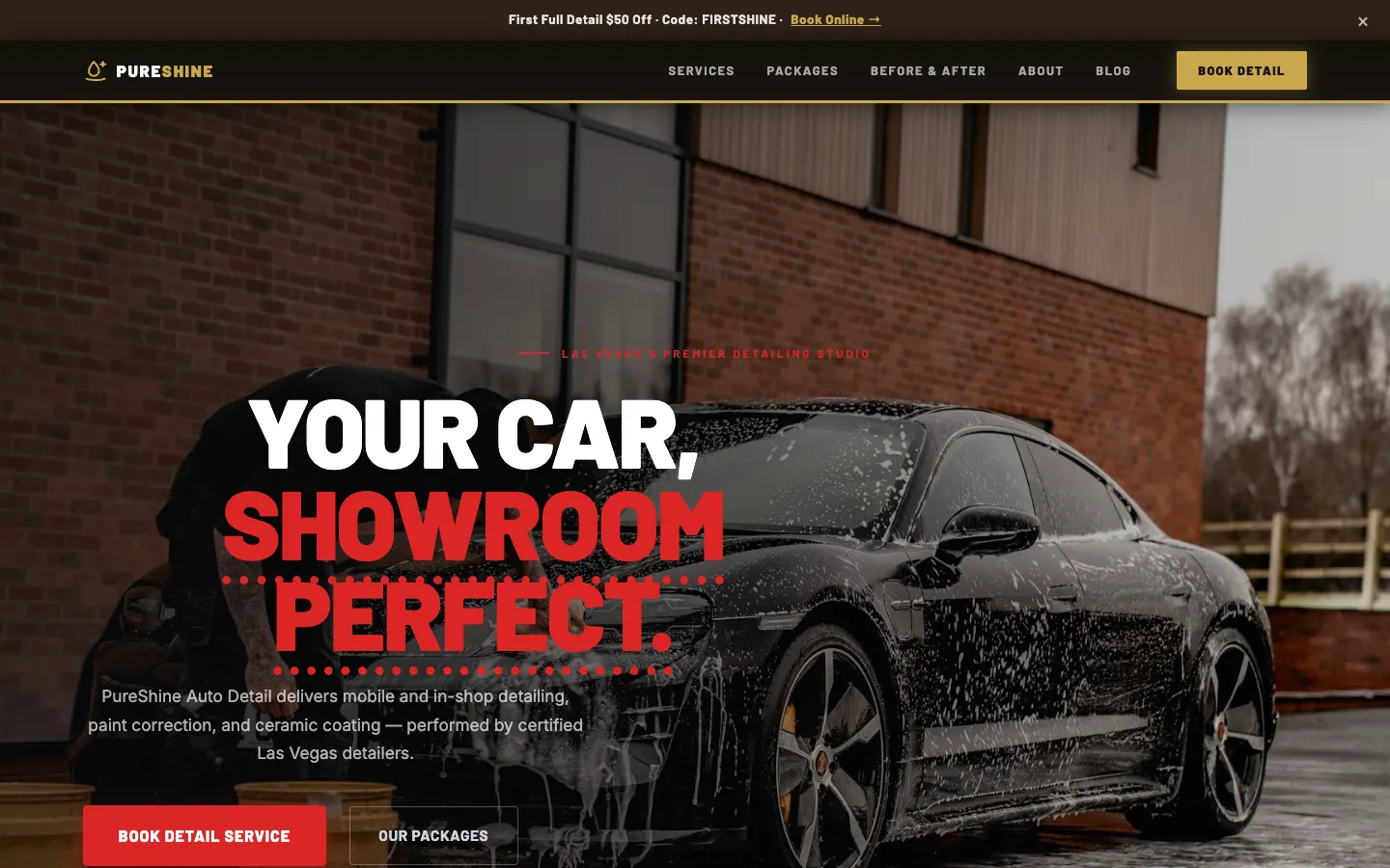 PureShine Auto Detail website